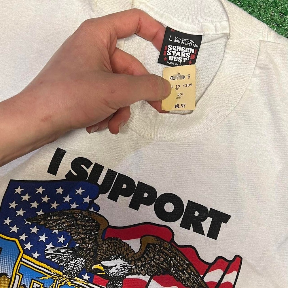 Vintage 1991 Desert Storm T-Shirt Screen Stars Best White Large NWT 90s Tee
